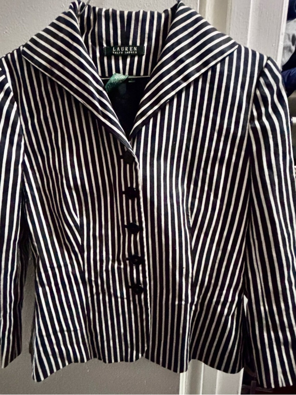 Ralph Lauren Black and White Striped Women's Blazer